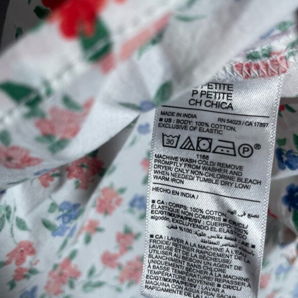 Old Navy Small Petite Blouse Shirt Short Sleeve Floral Ruffle Sleeve Top Crop SP - Picture 10 of 13